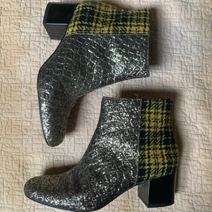 glitter plaid zip boots sam edelman